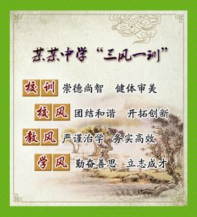 一训三风 文化墙 