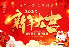 2023新年大吉展板吊旗