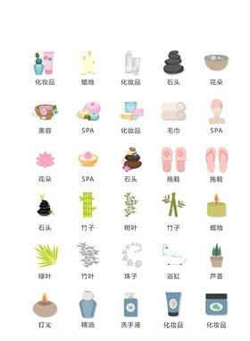 化妆品图标美发图标彩妆美妆