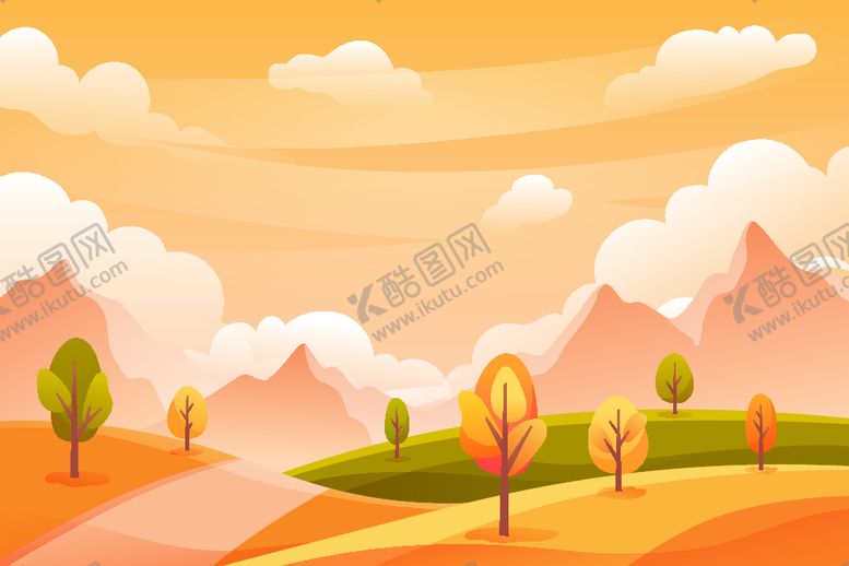 编号：91014612151426542101【酷图网】源文件下载-秋天卡通风景