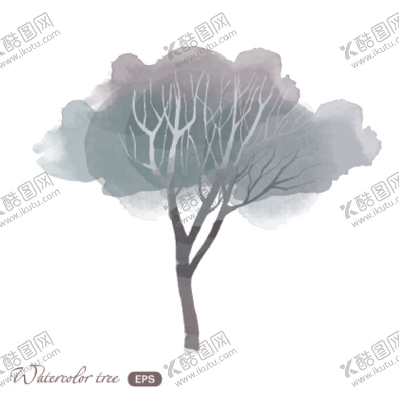 编号：77603510181426589383【酷图网】源文件下载-梦幻水彩植物树木插画