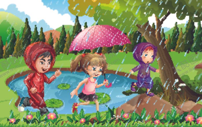 编号：59239406280904582330【酷图网】源文件下载-穿雨衣的儿童