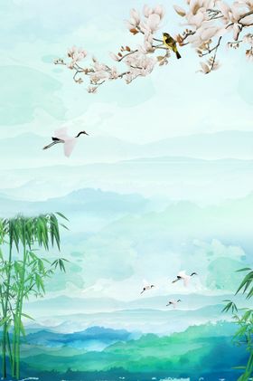 清明节海报微信图踏青背景