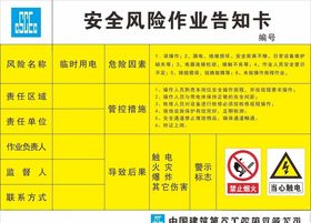 临时用电安全风险作业告知卡
