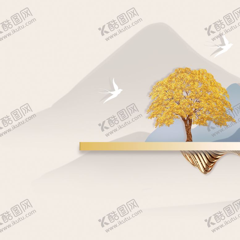 编号：12069506241240345333【酷图网】源文件下载-新中式山水光影山水风景装饰画