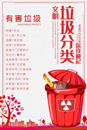 垃圾分类海报公益展板环保素材