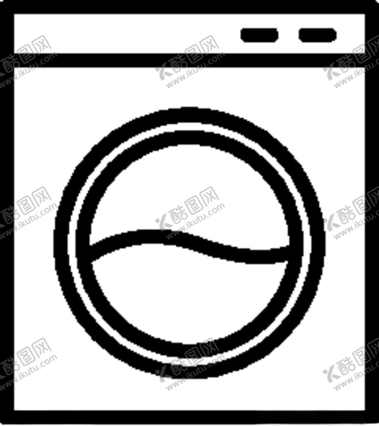 编号：89752610061031266971【酷图网】源文件下载-矢量洗衣机线稿