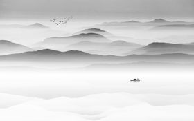 浅色山水