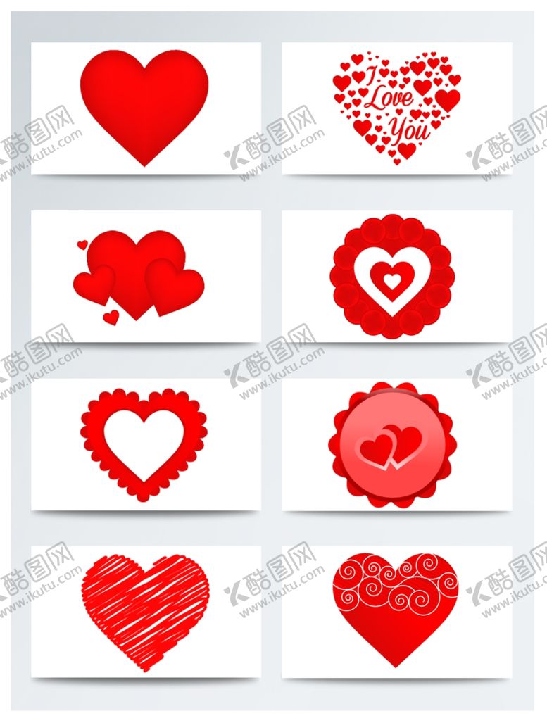 编号：88192409230909247709【酷图网】源文件下载-矢量心形图标心型图标红心素材
