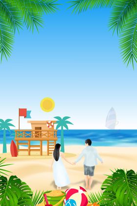 夏日海滩背景高清