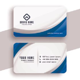 蓝白简约商务名片设计