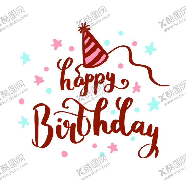 编号：77400002130523064446【酷图网】源文件下载-生日快乐英文花体字