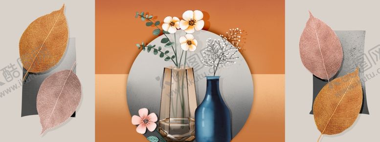 编号：94954907080404439441【酷图网】源文件下载-中式花瓶插花装饰图画册