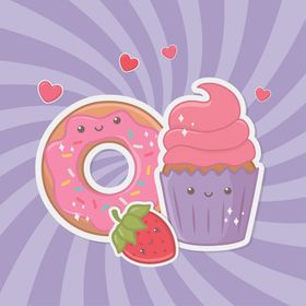 小清新点心卡通图案