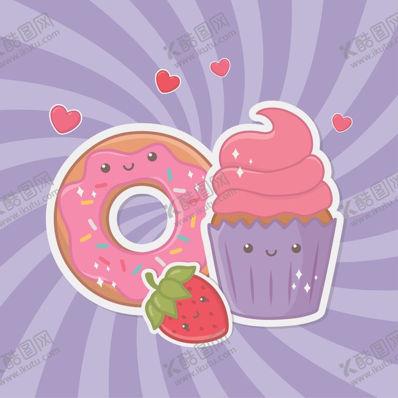 编号：37081310300112503110【酷图网】源文件下载-小清新点心卡通图案