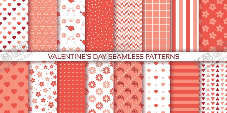 编号：40443609222053018756【酷图网】源文件下载-红色系多样图案纹理集合