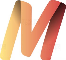 字母M简约挂画装饰画
