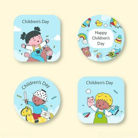 儿童玩具主题卡通圆形贴纸