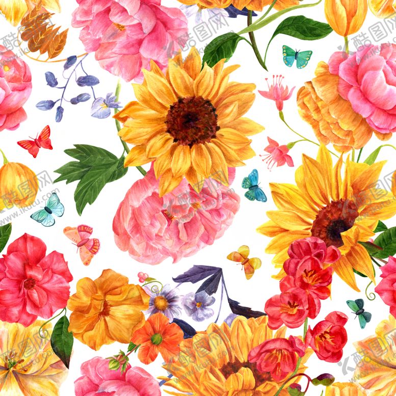 编号：46801410010108429601【酷图网】源文件下载-手绘花花朵