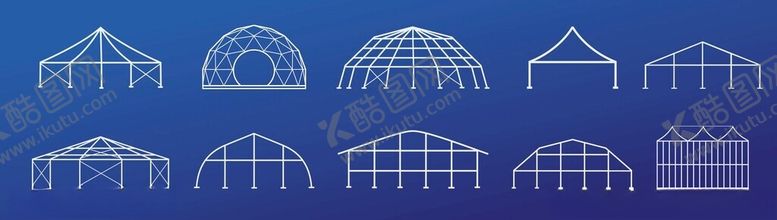 编号：98343304250806286869【酷图网】源文件下载-多样拱形帐篷轮廓图
