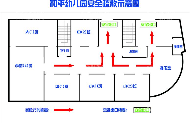 编号：60443811071701379404【酷图网】源文件下载-安全疏散示意图