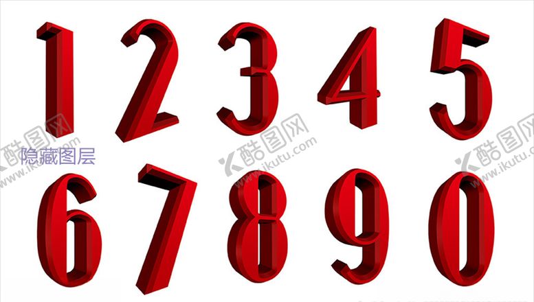 编号：87695605151915072628【酷图网】源文件下载-红色立体数字