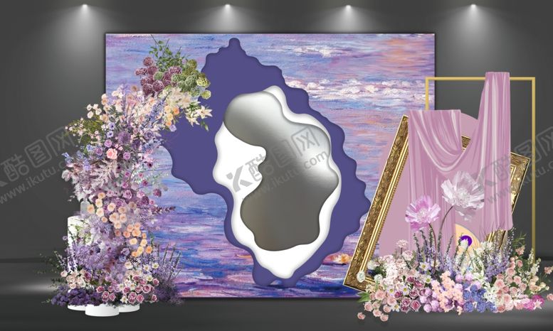编号：17467605190713014713【酷图网】源文件下载-梦幻粉紫色系婚礼背景布置