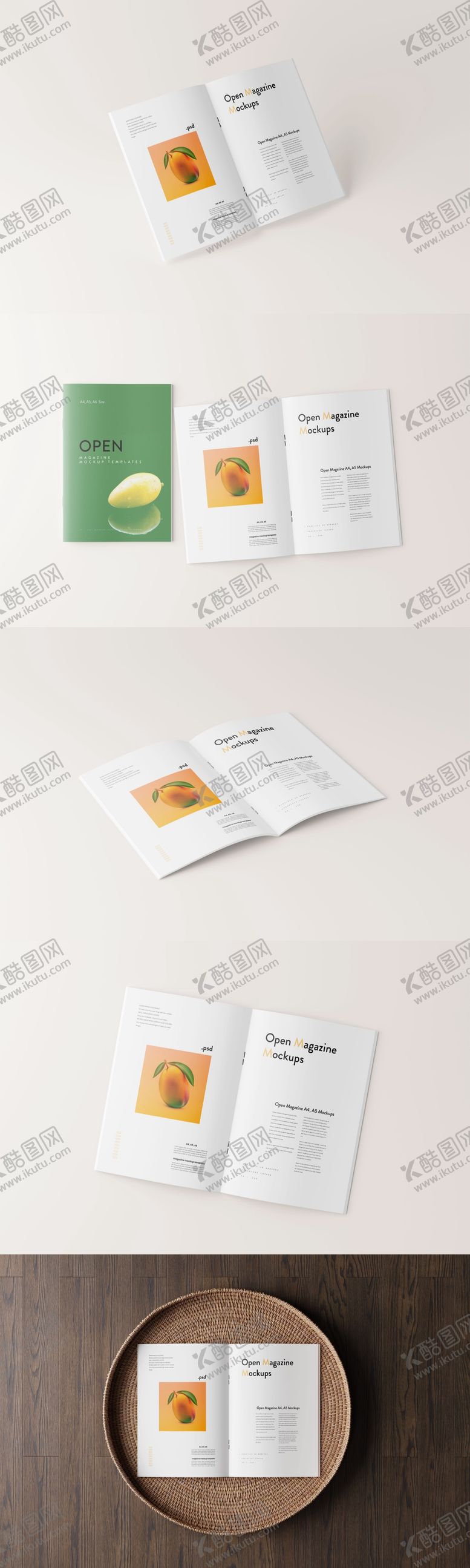 编号：23712907030921253864【酷图网】源文件下载-杂志画册贴图样机