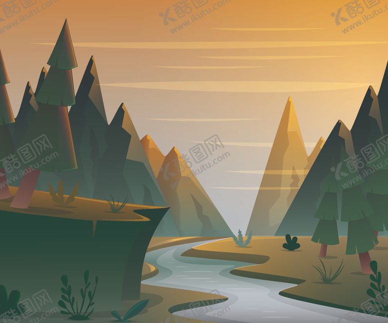 编号：88190509170524157764【酷图网】源文件下载-风景插画