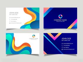 多彩动感风格名片设计