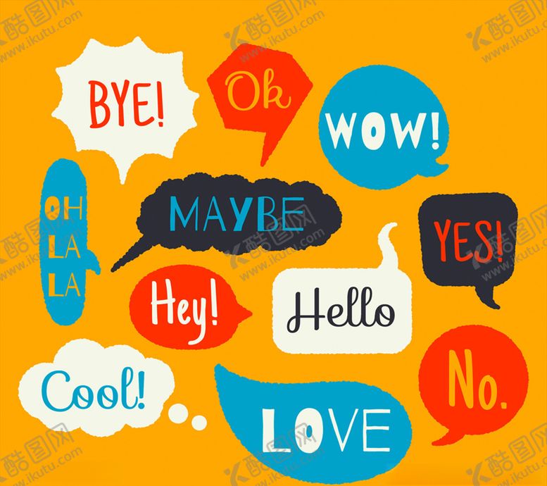 编号：99089310060520344907【酷图网】源文件下载-彩色语言气泡