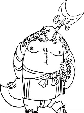 花和尚鲁智深水浒人物矢量插画