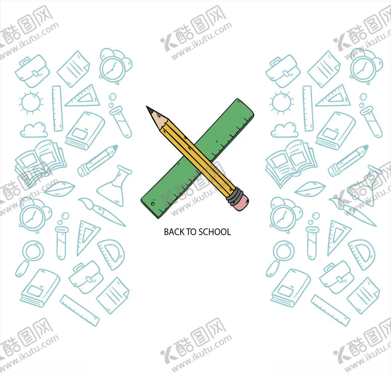 编号：99407006240325392674【酷图网】源文件下载-铅笔格尺返校海报