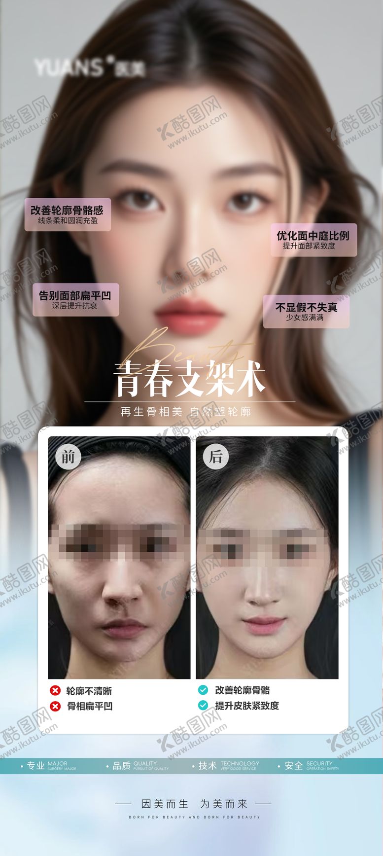 编号：96038408061642524169【酷图网】源文件下载-医美面部轮廓案例海报
