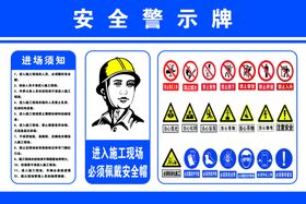 工地安全警示标识牌图片