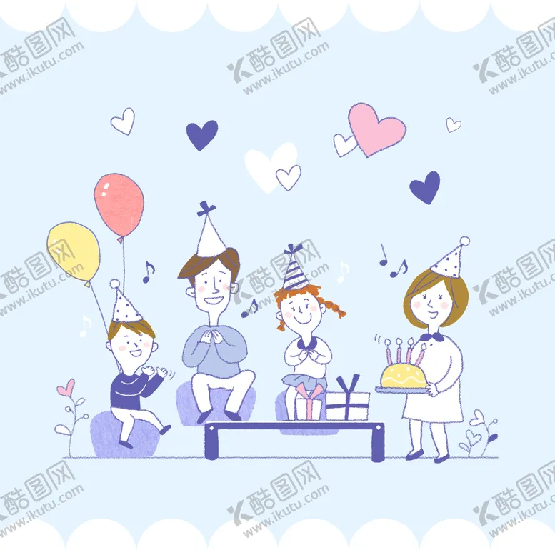 编号：28645709210437184975【酷图网】源文件下载-过生日一家人