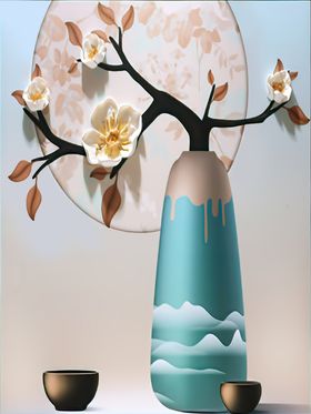 瓶子花卉花瓶挂画装饰画