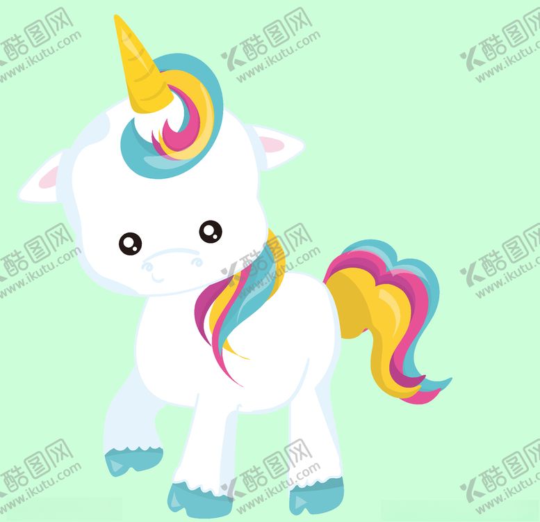 编号：64459209271928421744【酷图网】源文件下载-可爱卡通小马手绘矢量素材