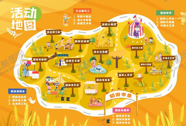 编号：81241009171614201642【酷图网】源文件下载-稻田市集活动地图海报