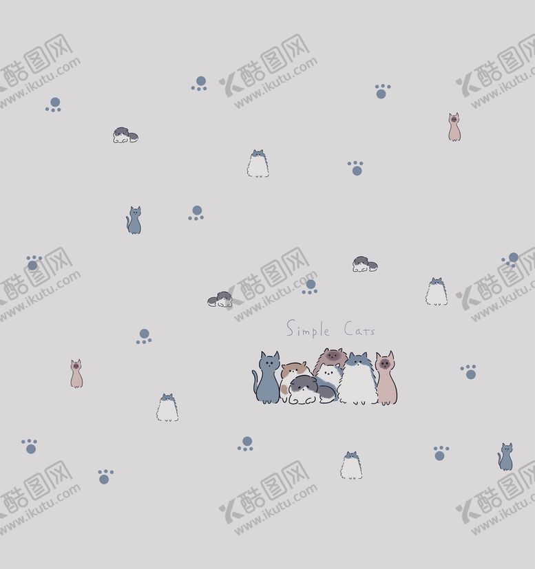 编号：17590610091321276029【酷图网】源文件下载-动物猫文字插画