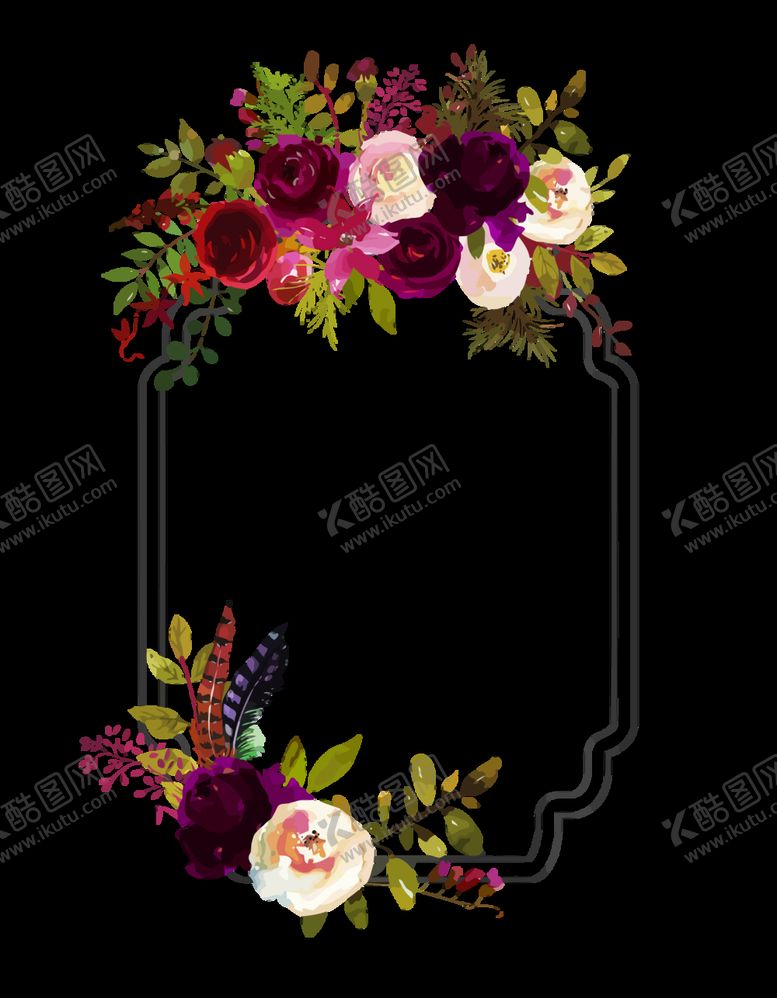 编号：40684310220442248209【酷图网】源文件下载-水彩创意花朵植物装饰