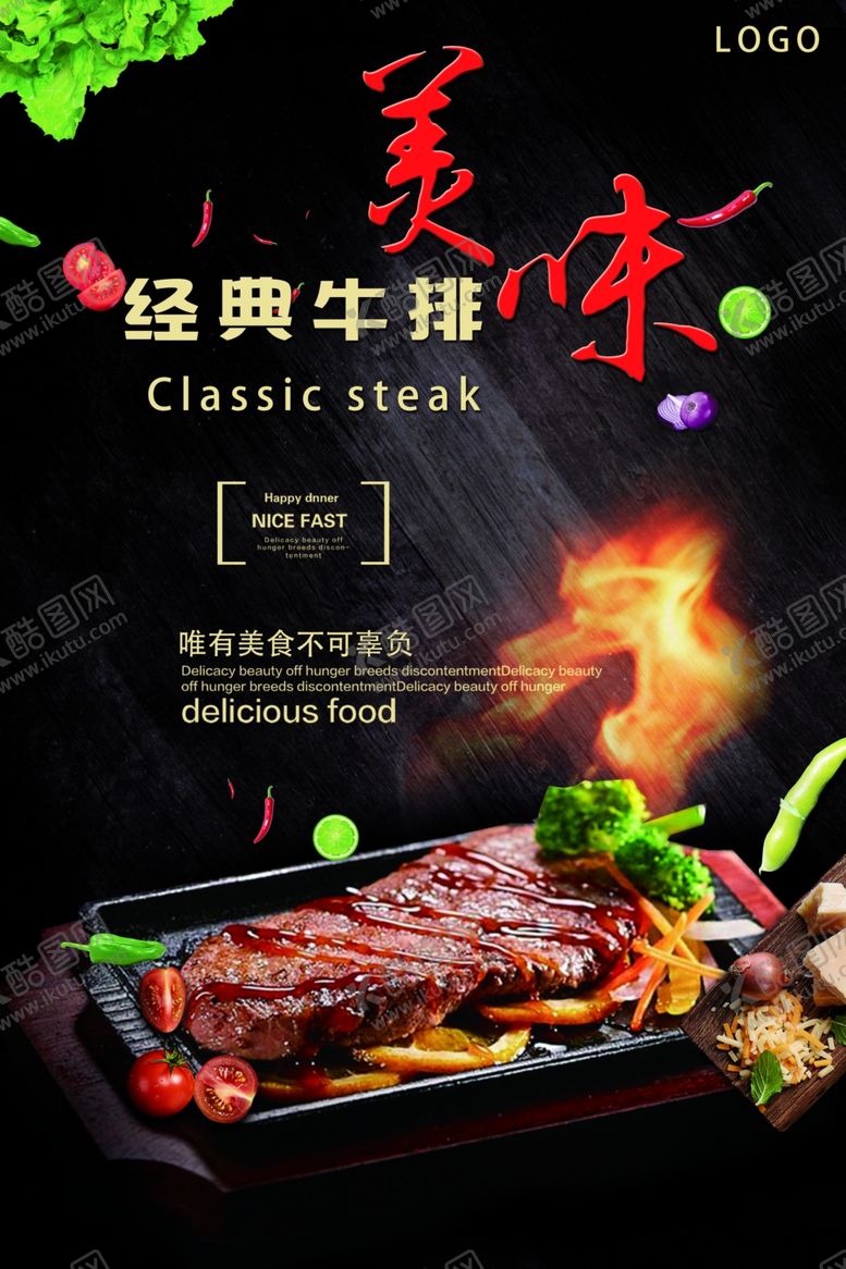 编号：25459906170814042819【酷图网】源文件下载-牛排海报