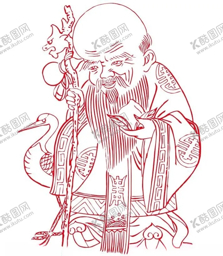 编号：32481302051552076365【酷图网】源文件下载-激光雕刻矢量图寿星