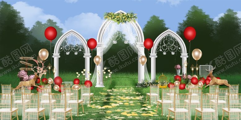 编号：57765410312017062357【酷图网】源文件下载-森系高端婚礼场景