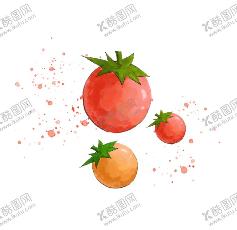 编号：79898701131225527811【酷图网】源文件下载-圣女果水彩插画