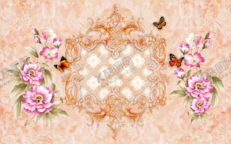 编号：89971109280841377386【酷图网】源文件下载-欧式花纹背景墙
