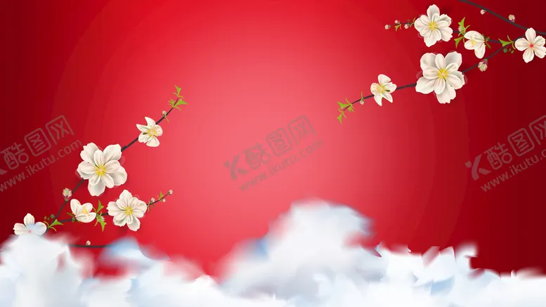 编号：03965409150459332349【酷图网】源文件下载-红色中国风海报素材水墨风背景时尚淡雅