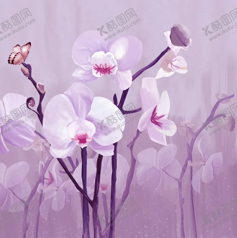 编号：65724910120104580618【酷图网】源文件下载-兰花紫色艺术挂画装饰画