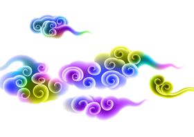 彩色祥云元素