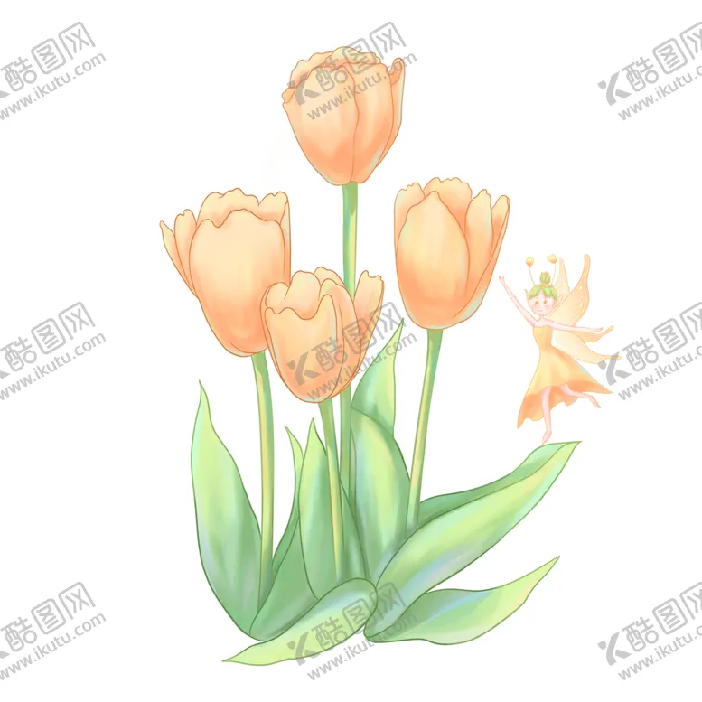 编号：36993402120357078591【酷图网】源文件下载-春天花朵花卉和小精灵水彩